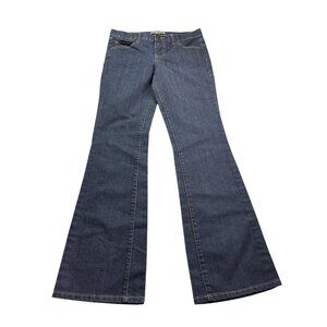 Vintage Y2K Fashion Bug Womens Denim Flare Jeans Size 8 Cotton Blend Dark Wash